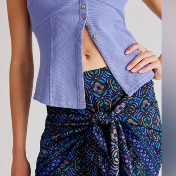 Free People Beach Marie Tank Button Down Corset Tank Black Small New NWOT - Picture 6 of 12